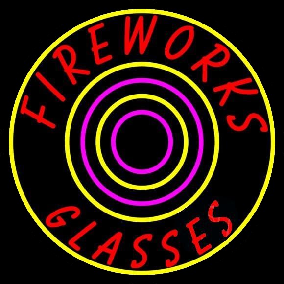 Fire Works Glasses Neon Sign
